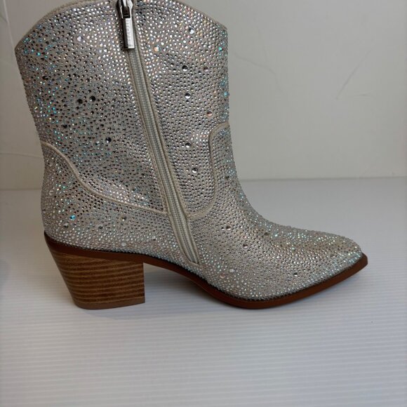 Itozer Cowgirl Ankle Rhinestone Pointed Western Boots (Women 7) - Picture 2 of 7